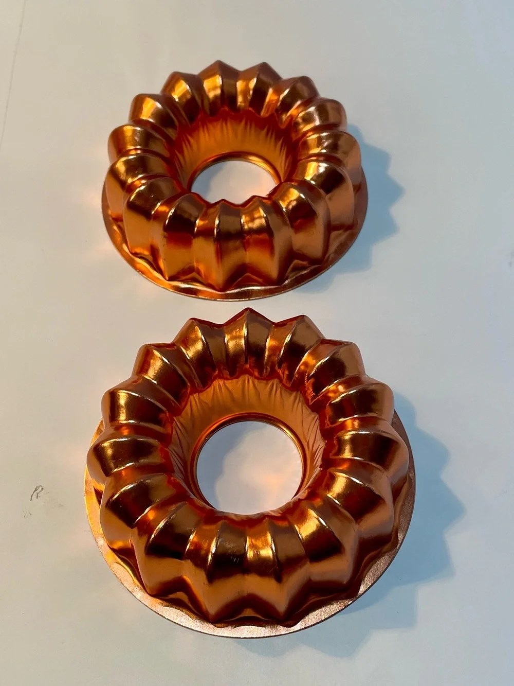 Vintage Copper Jello & Bundt Mold Set of 3 – Large Ring Mold + Mini Fluted Molds
